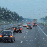 Car in the rain