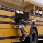 School Bus accident aftermath and damages