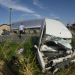 Tractor-Trailer Collides with railing